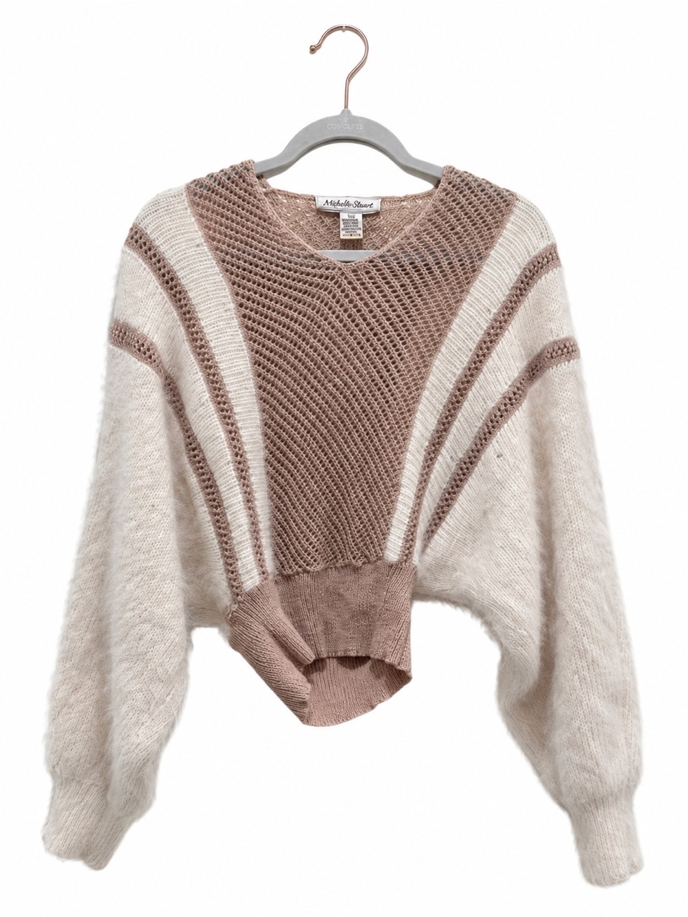 Vintage Michelle Stuart Angora Wool Colorblock Sweater Size 12